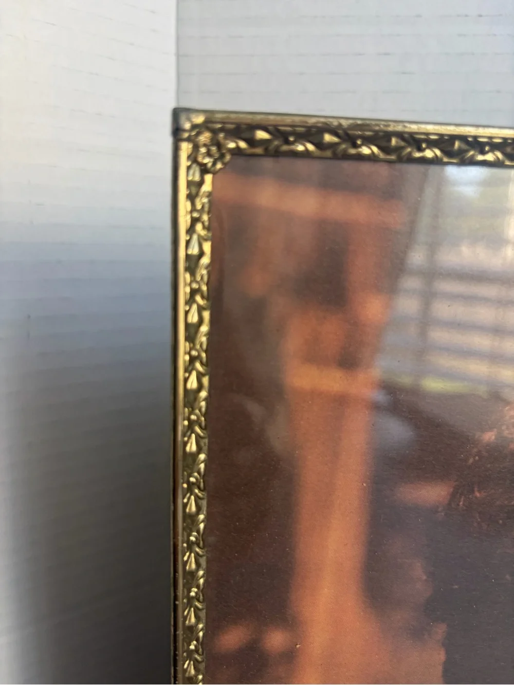 Vintage Double Hinged Picture Frame in Gold